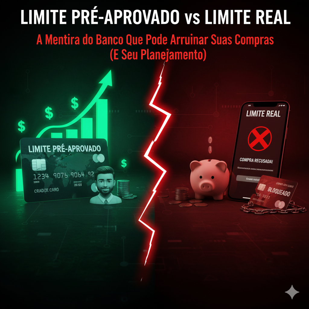 Limite Pré-Aprovado vs Limite Real: A Mentira do Banco Que Pode Arruinar Suas Compras (E Seu Planejamento)