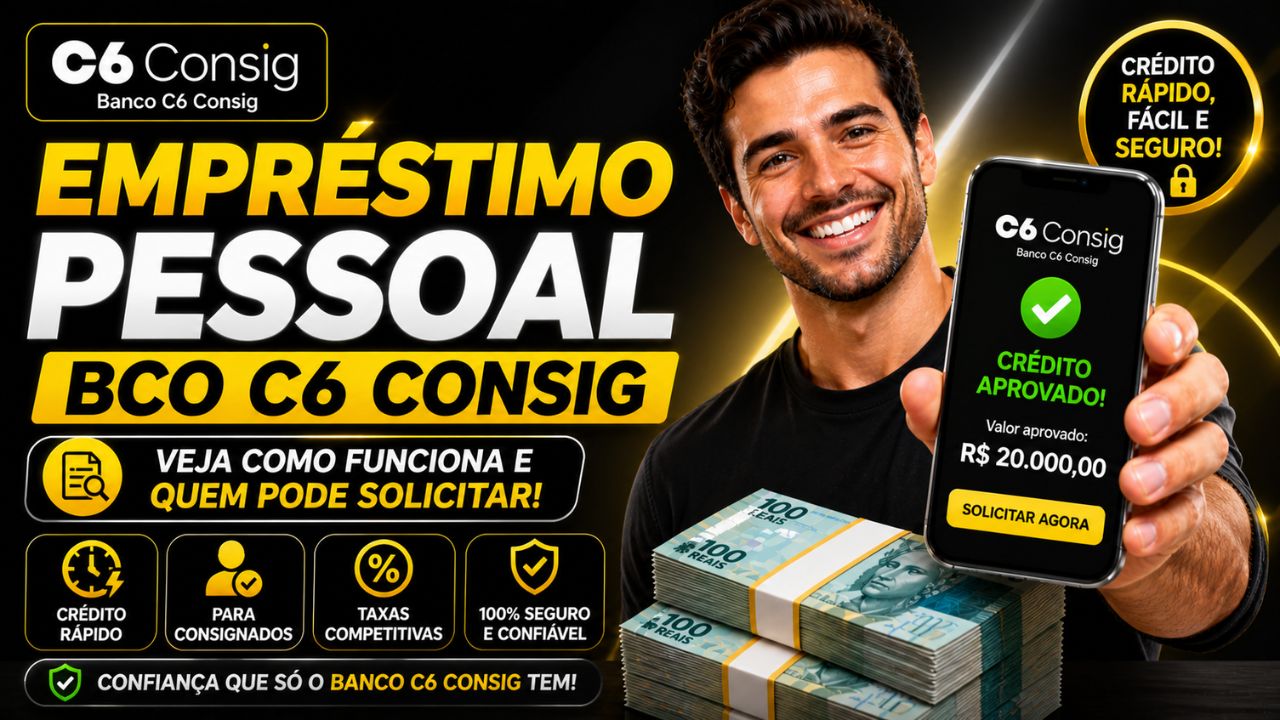 Empréstimo pessoal Bco C6 Consig: veja como funciona e quem pode solicitar