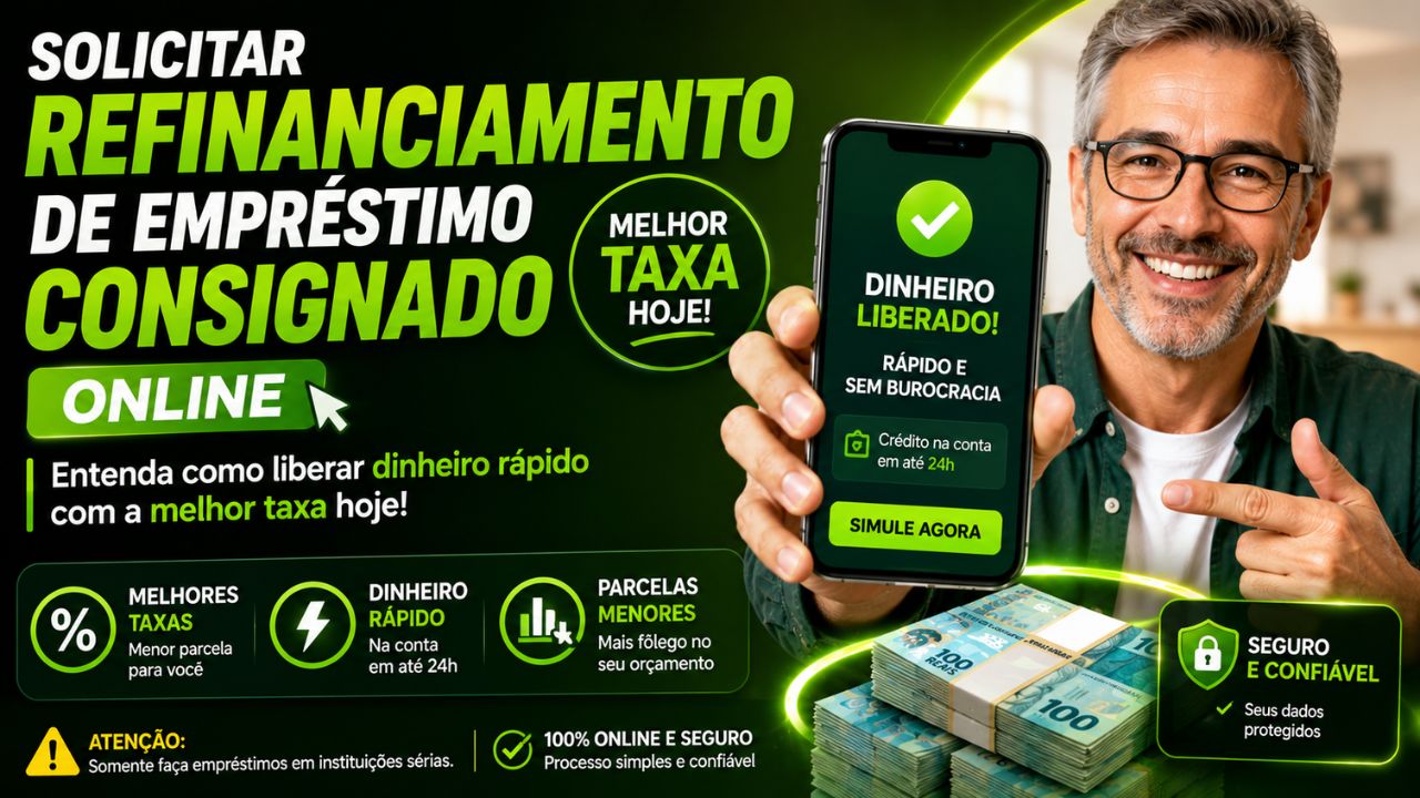 solicitar refinanciamento de empréstimo consignado online: entenda como liberar dinheiro rápido com a melhor taxa hoje!