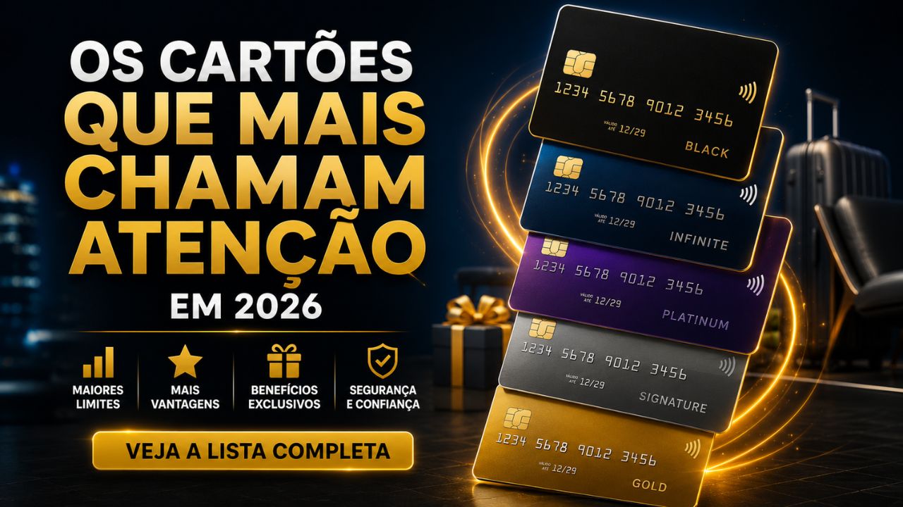 Melhores cartões de crédito 2026: maiores limites e vantagens