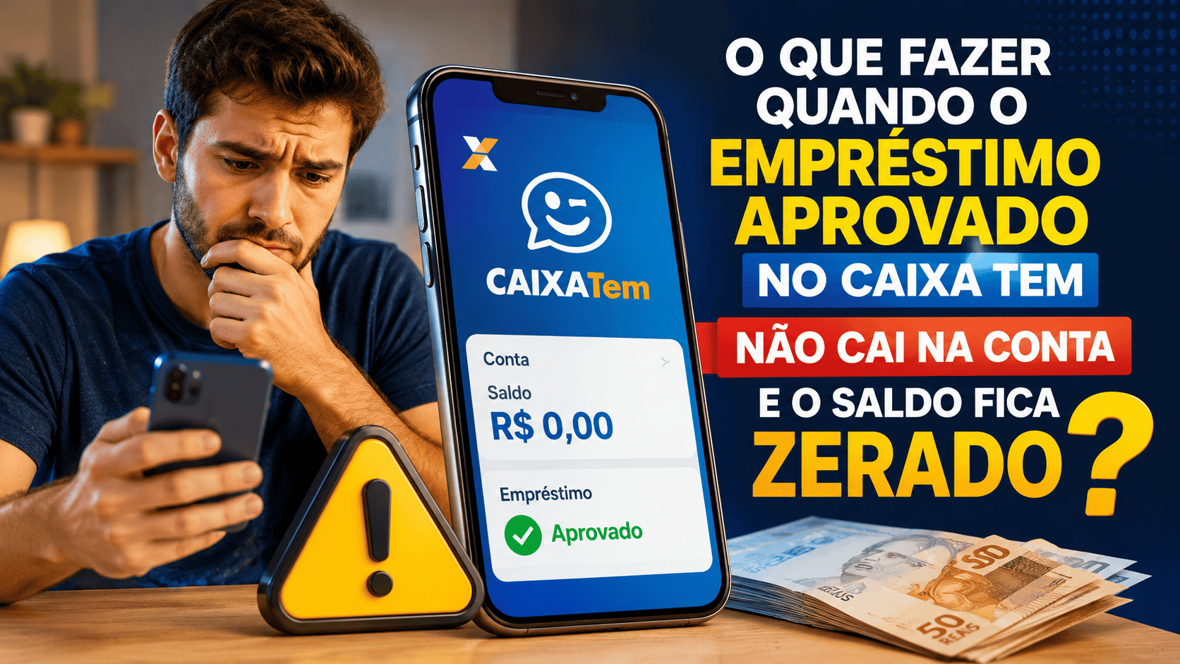 Empréstimo aprovado no Caixa Tem não cai na conta e saldo zerado: O que fazer