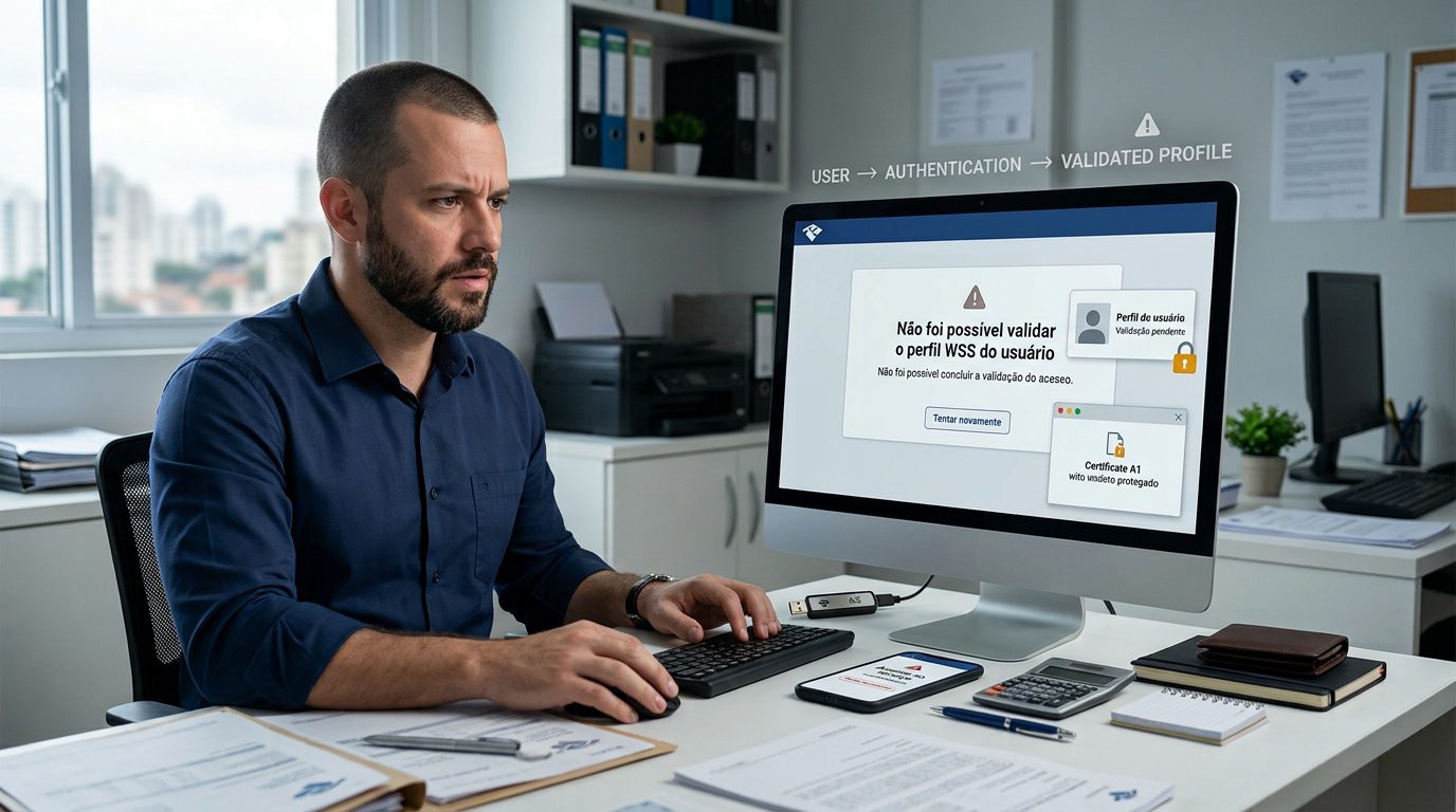Como resolver a mensagem “Não foi possível validar o perfil WSS do usuário” no e-CAC