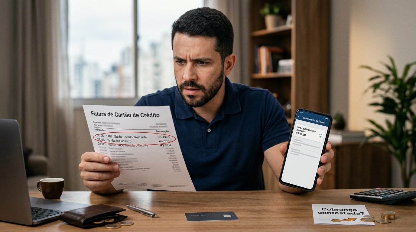 O que é a tarifa “SDR / Saldo Devedor Restante” ou “Tarifa de Cadastro” cobrada na fatura e como pedir reembolso em dobro