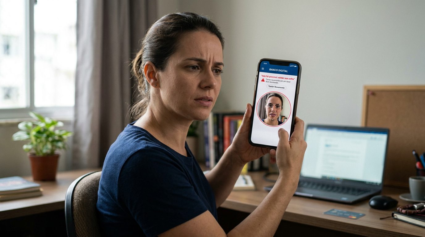 Erro de biometria no app do banco: como validar selfie sem falha