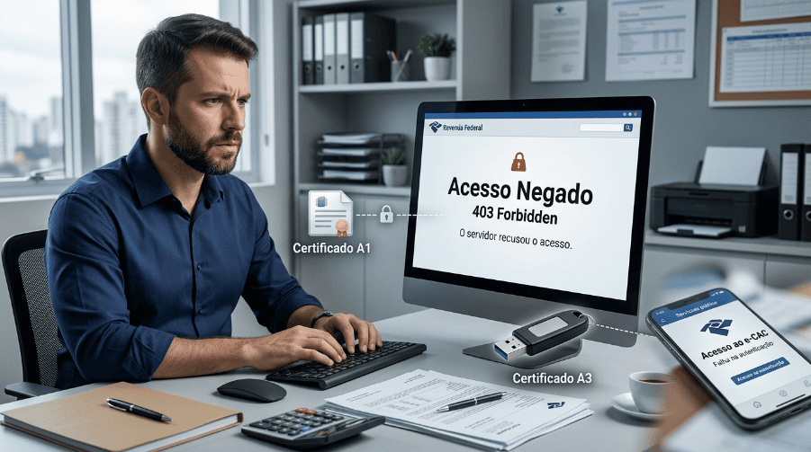 Erro “Acesso Negado (403 Forbidden)” ao tentar entrar no e-CAC com Certificado Digital A1/A3: Como Resolver